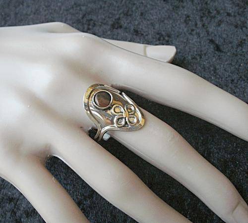 Handcrafted Peruvian Gems & Alpaca Silver Fashion Ring - Adjustable size