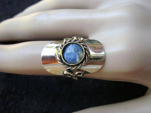 Handcrafted Peruvian Gems & Alpaca Silver Fashion Ring - Adjustable size