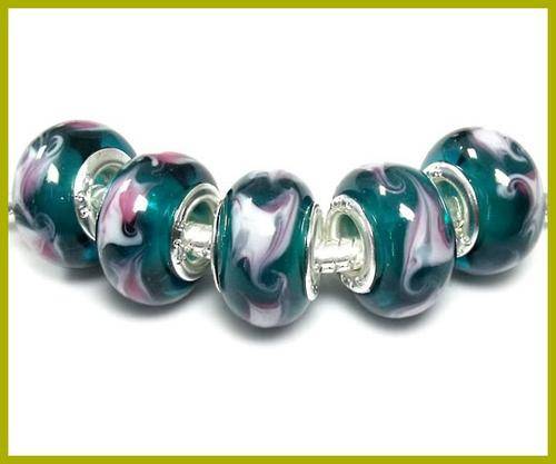 Handcrafted Murano Glass Beads With 925 SS cores - Fits Pan & Euro Bracelets