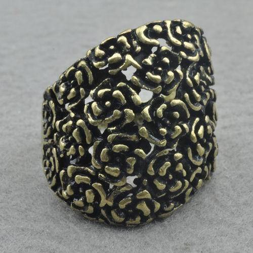 Retro Copper Cocktail Ring - size 5.5 (L)