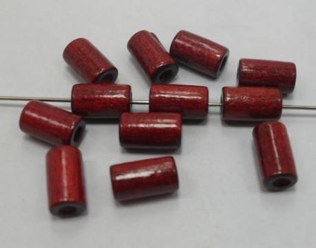 100pcs Cylindrical Wood Beads- 10 x 6 mm