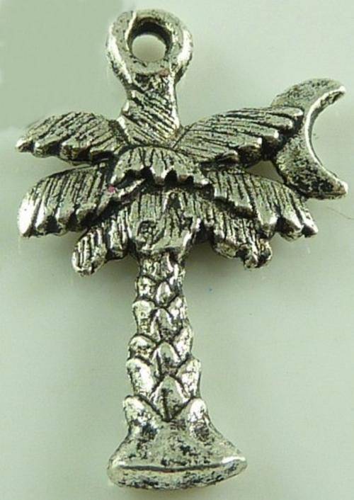 Tibet Silver Charms - Palm Tree 21mm