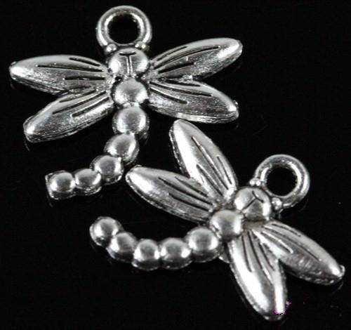 Tibet Silver Dragonfly charms - 17 mm