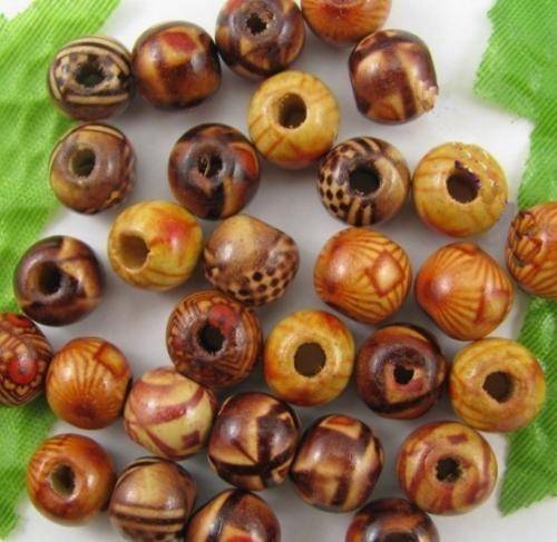 130pcs Round Wood Beads - 6mm