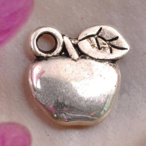 Tibet Silver Charm/Pendant - Apple - 10.5 x 10.5mm