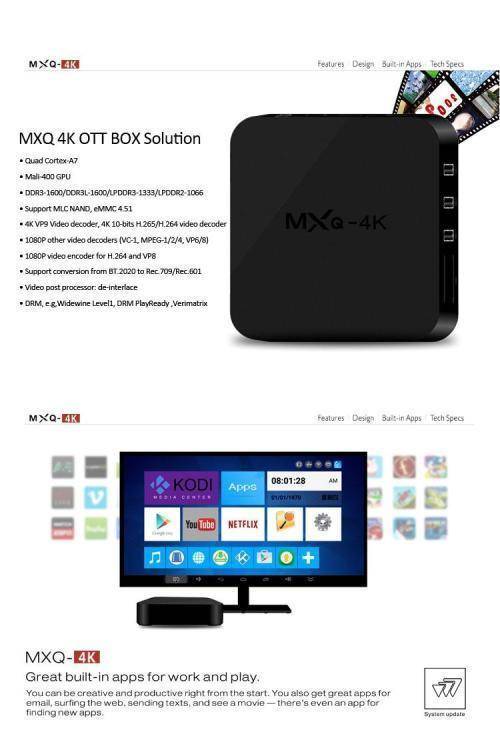 MXQ-4K Android 5.1 Quad Core Smart TV Box & Wireless Keyboard