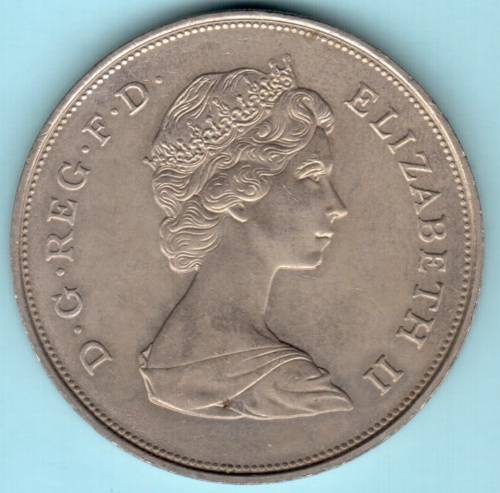 1980 UK 25 new pence (crown sized coin)