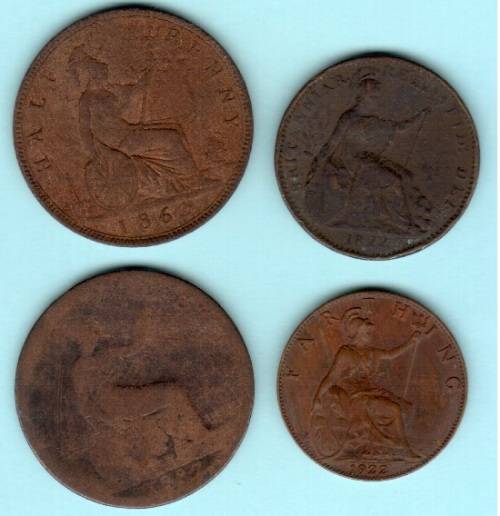 Set of UK copper coins