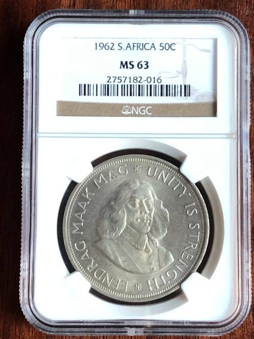 1962 RSA 50 cents (crown) * NGC * MS63 * PRICE REDUCED