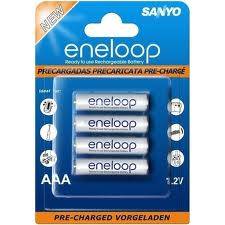 SANYO Eneloop 4BP B Rechargeable NiMH Battery-4 AAA Size Batteries-800mAh Rated ENELOOP_4UTG-4BPB