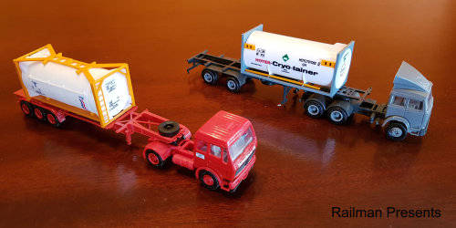 2 x Container Tank Trucks - HO Scale (Job Lot)
