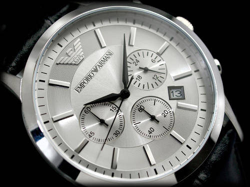 VERY RARE EXPENSIVE ARMANI MENS WATCH -  EMPORIO ARMANI AR2432 GENTS CHRONOGRAPH - RETAIL R5299.99