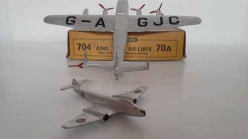 Dinky 70A Avro York Airliner with Original box and extra Dinky Meteor die cast plane