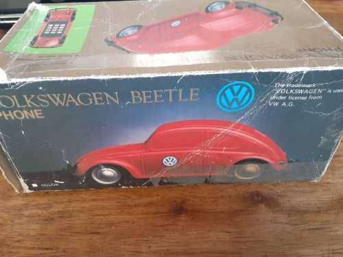 Rare 1970`s Battery operated VW Beetle and VW Beetle desk telephone still in original Box