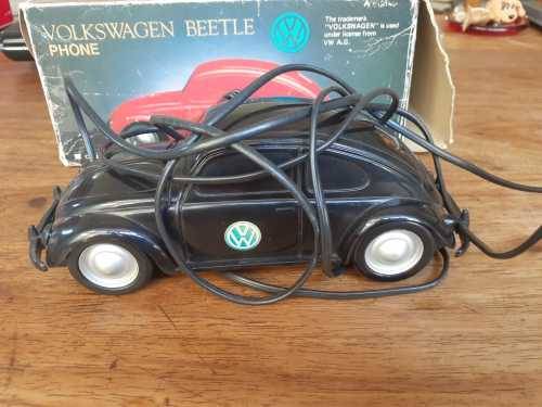 Rare 1970`s Battery operated VW Beetle and VW Beetle desk telephone still in original Box