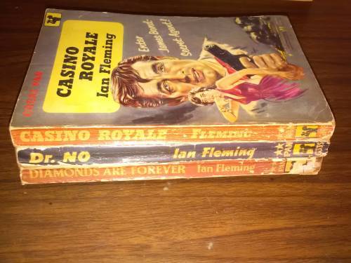 James Bond Rare Painted Covers Ian fleming pan paperbacks x 3