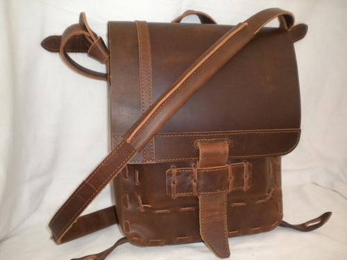 LEATHER SHOULDER BAG/BACKPACK (Apple ipad and Samsung Tablet) DARK VINTAGE !!!