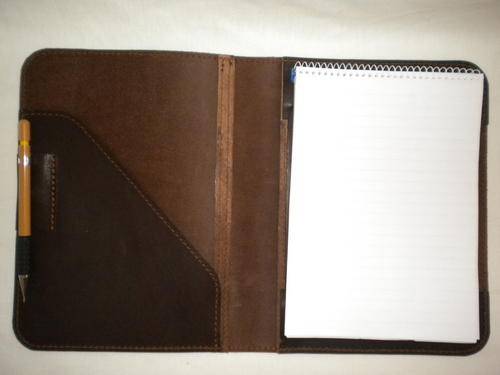 Combination A5 leather cover, chocolate brown