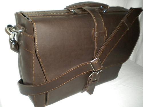Leather Teacher Briefcase Chocolate Brown