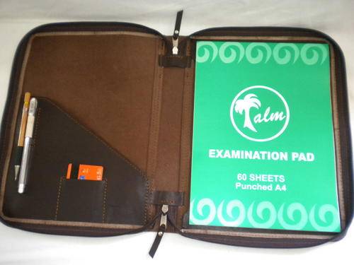 Leather A4 Zip Cover, Chocolate Brown
