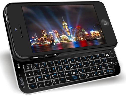 iPHONE 5 BLUETOOTH QWERTY KEYBOARD CASE WITH BACKLIGHT + CHARGER CABLE