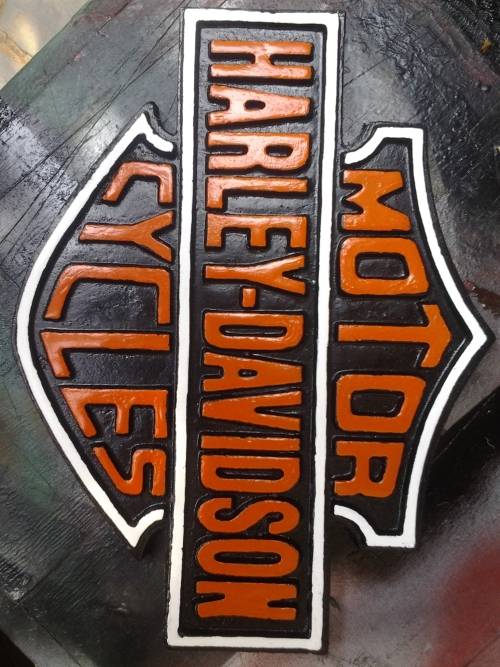 harley davidson embossed plaque