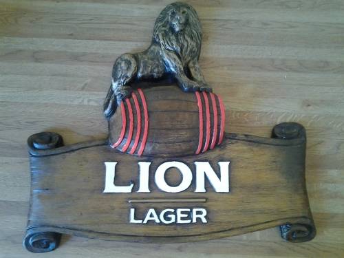 lion lager advertising plaque