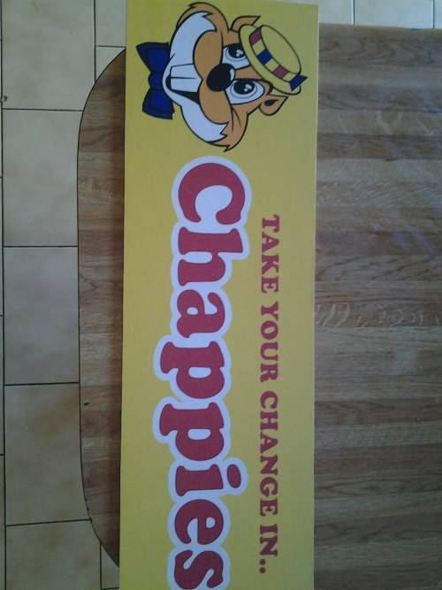 retro chappies sign