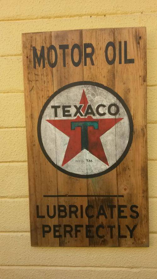 Wooden Texaco Sign.