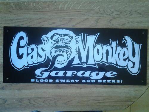 gas monkey number plate style sign