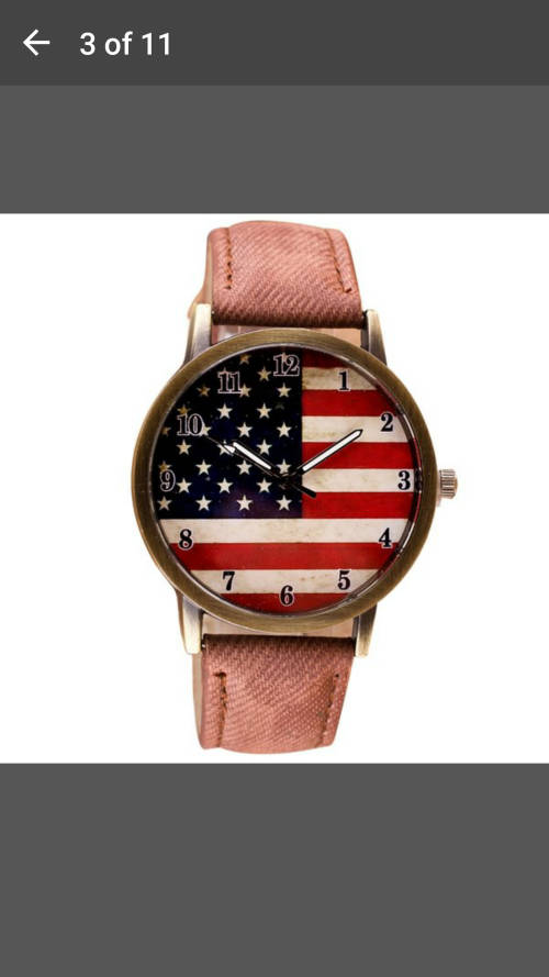 Unisex Watches Casual American Flag Pattern Dial Quartz Wrist Watches