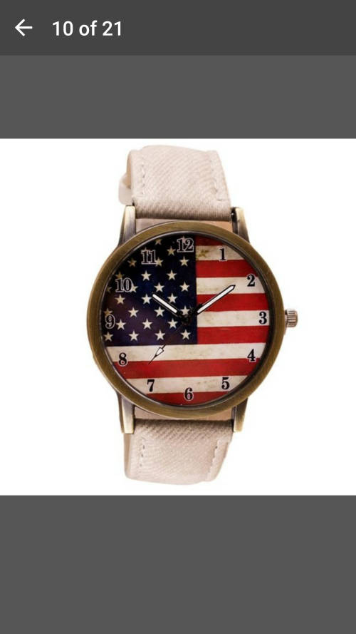 Unisex Watches Casual American Flag Pattern Dial Quartz Wrist Watches