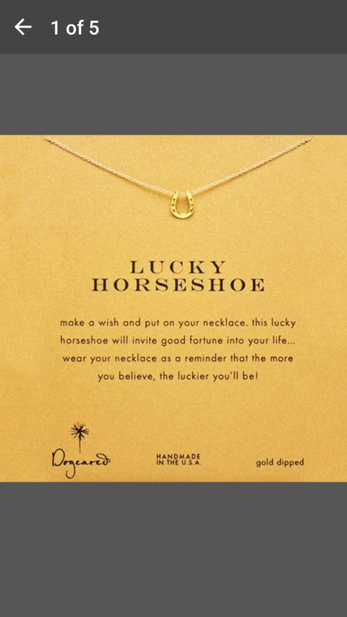 2016 Hot Women Charm Necklace Jewelry - Lucky Horseshoe Pendant Necklace (Size: 45 cm, Color: Gold)