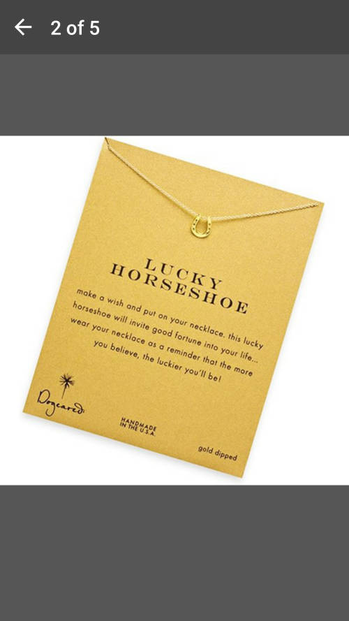 2016 Hot Women Charm Necklace Jewelry - Lucky Horseshoe Pendant Necklace (Size: 45 cm, Color: Gold)