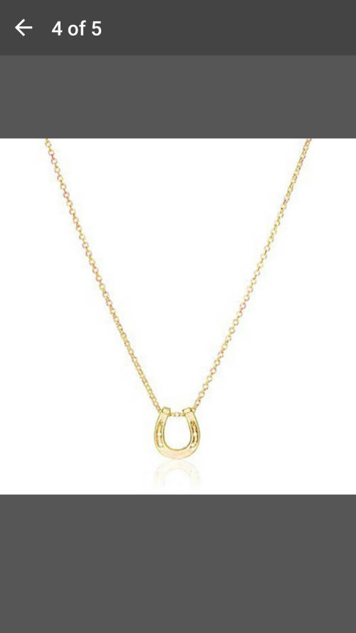 2016 Hot Women Charm Necklace Jewelry - Lucky Horseshoe Pendant Necklace (Size: 45 cm, Color: Gold)