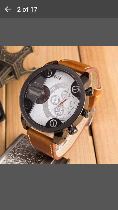 Weite - BIG DIAL - Luxury Mens Analog Sport Steel Case Quartz Leather Wrist Watch - AWESOME!!!