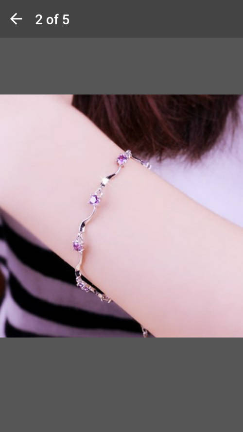 Womens 925 Sterling Silver Charm Crystal Bamboo Chain Bracelet