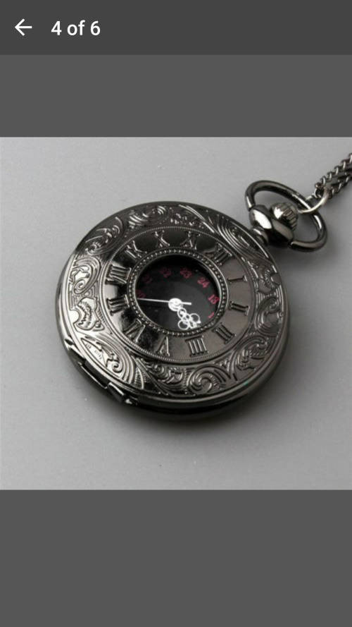 Retro Vintage Antique Steampunk Quartz Necklace Pendant Pocket Watch Black New