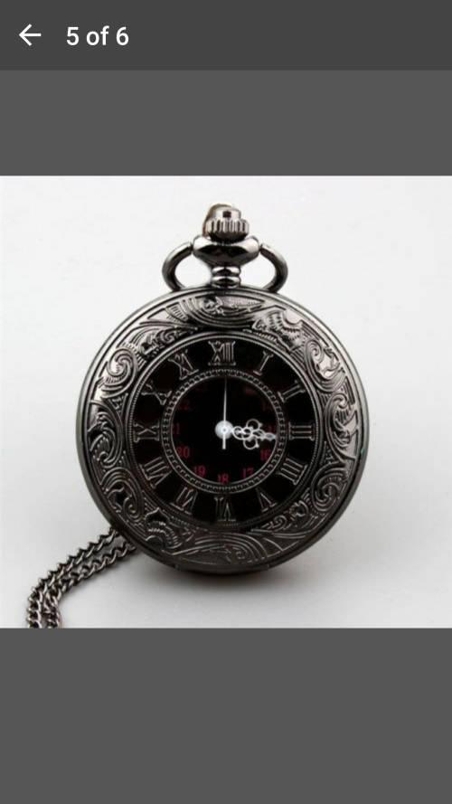 Retro Vintage Antique Steampunk Quartz Necklace Pendant Pocket Watch Black New