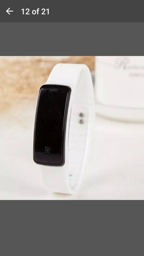 Womens Men Silicone Band Digital LED Bracelet Wristwatch Sports Running Watches - White