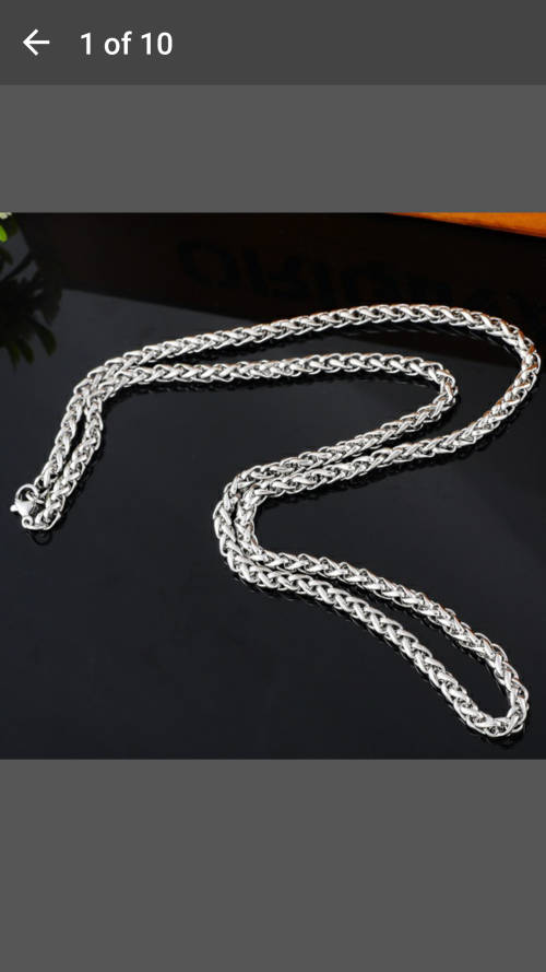 Stainless Steel Braided Chain Polishing Necklace 56.5cm Long