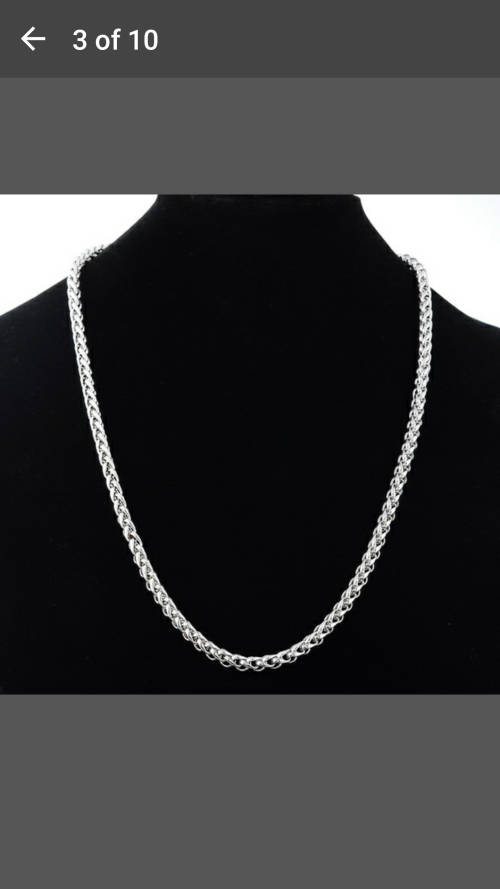 Stainless Steel Braided Chain Polishing Necklace 56.5cm Long