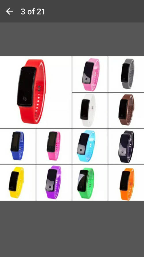 Womens Men Silicone Band Digital LED Bracelet Wristwatch Sports Running Watches - HOT PINK