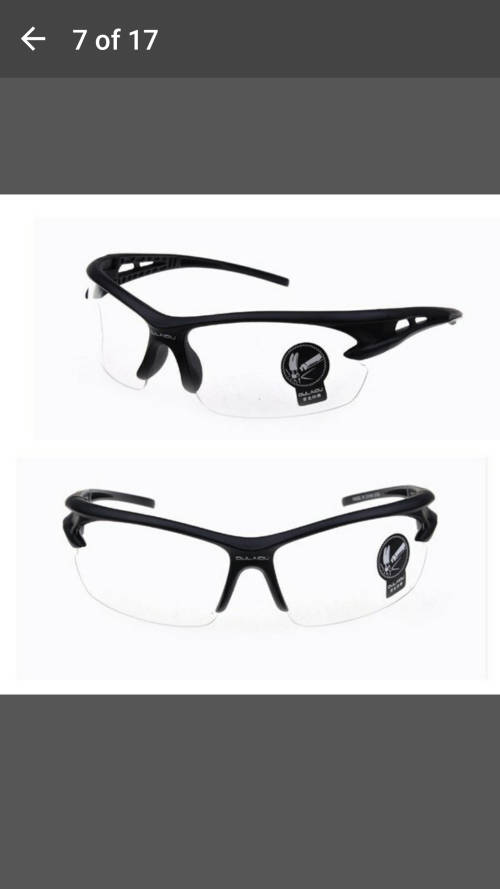 Men's Outdoor Cycling Windproof UV400 Sport Sunglasses Goggles AP - Clear with Yellow Arm