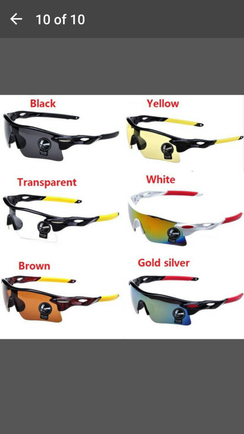 Men's Outdoor Cycling Windproof UV400 Sport Sunglasses Goggles AP - Yellow (Top Right Pic)