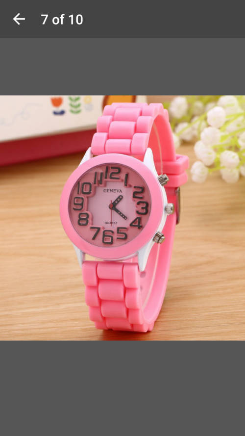 Kids Boys Girls Unisex Geneva Jelly Silicon Band Quartz Watch - V