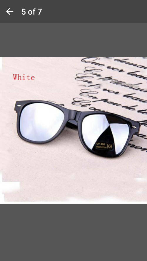Classic Mirrored Sunglasses Cool Shades UV400 Mens Women Unisex - White
