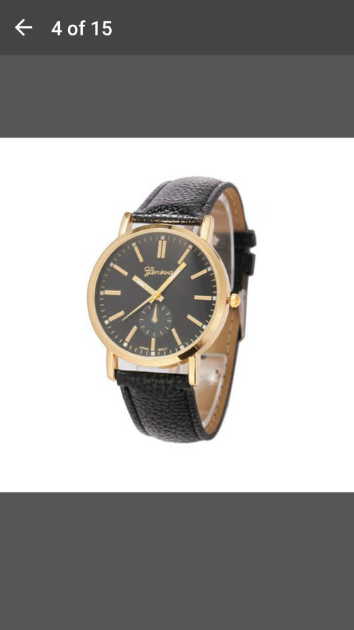 Women's Fashion Geneva Checkers Leather strap dial Quartz casual bracelet Watch