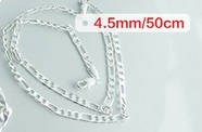 Silver necklace for men 22 inch Silver chain - 4.5mm x 50cm