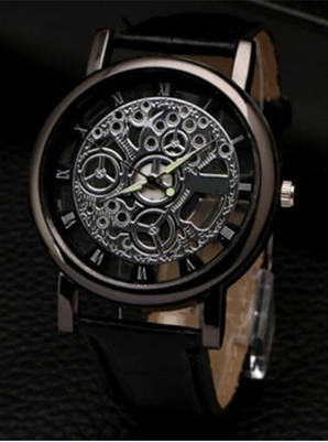 Fashion Unisex Leather Mechanical Wristwatch - Hollow Quartz Watch - Nice
